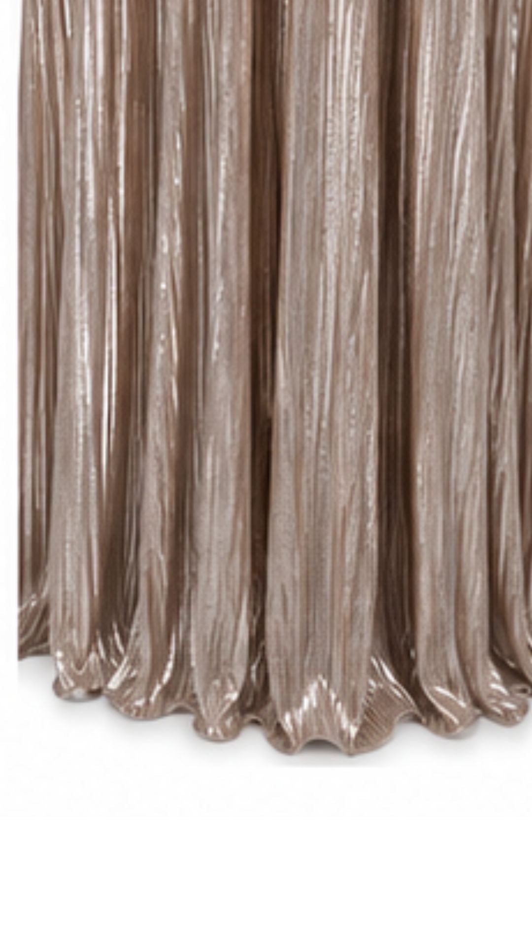 Champagne Metallic Pleated Maxi Dress