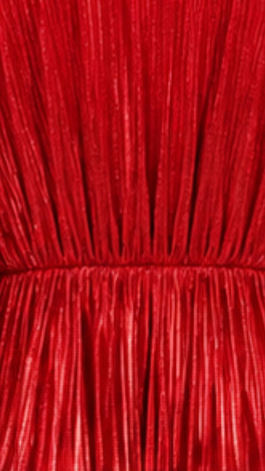 Red Metallic Pleated Maxi Dress
