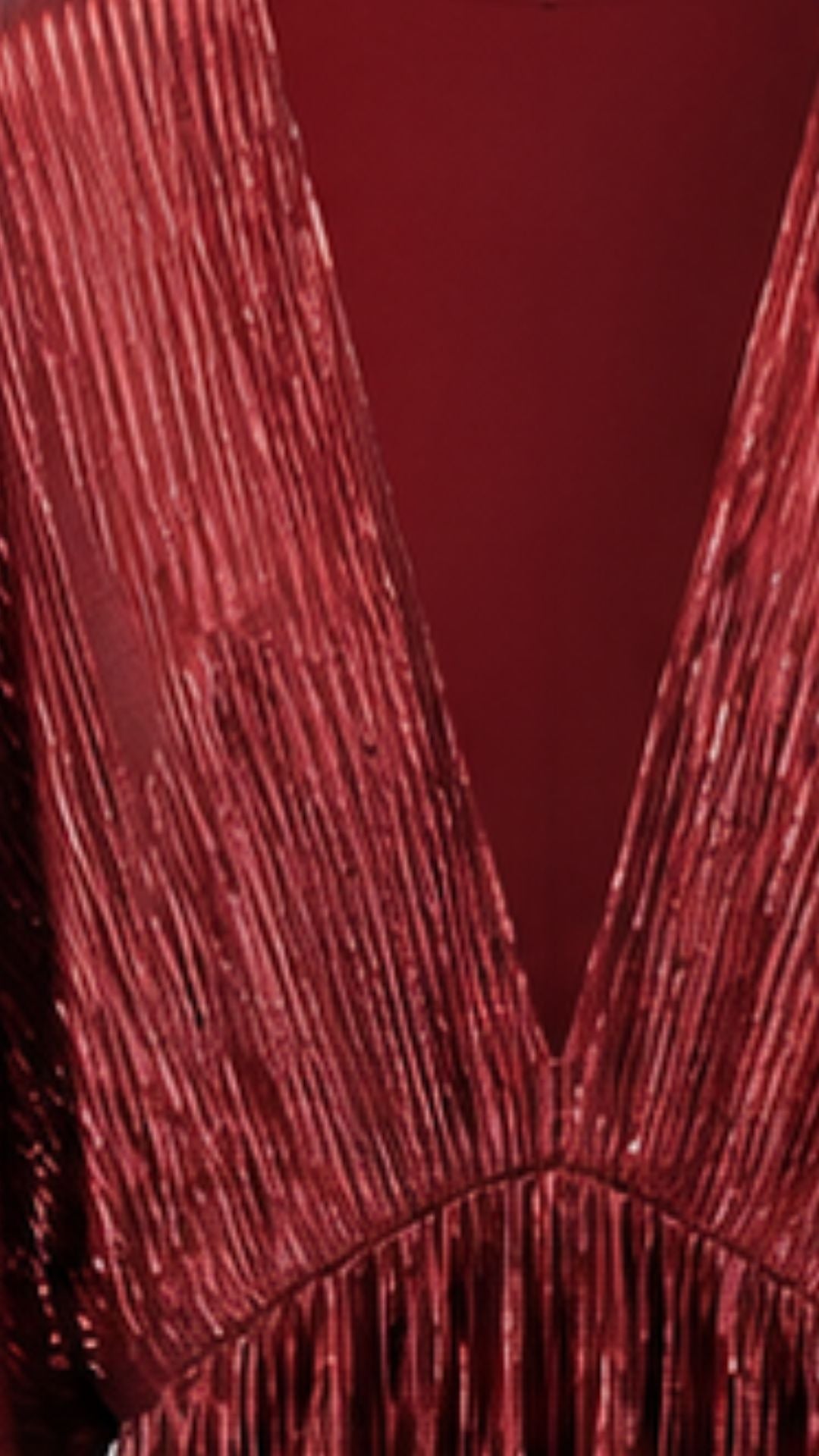Celeste Burgundy Metallic Pleated Maxi Dress