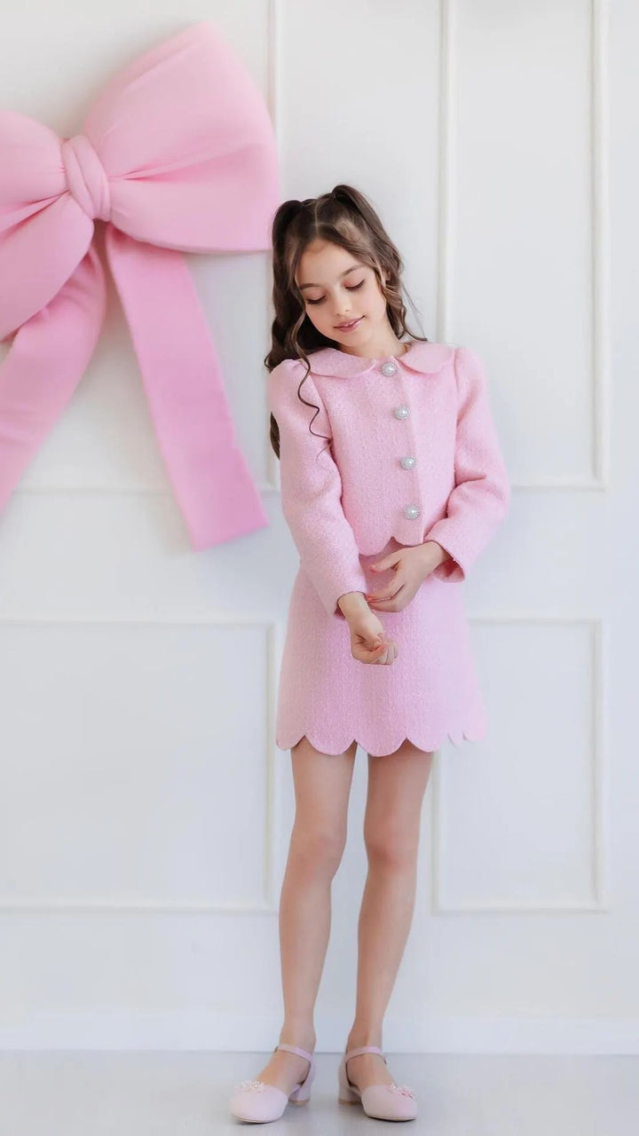 Girls’ Pink Bouclé Blazer