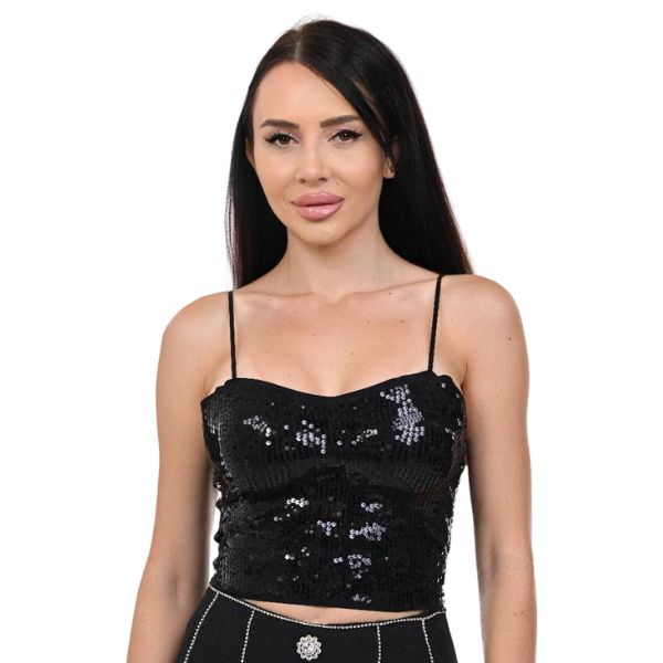 VENUS CROP TOP IN BLACK-0