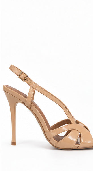 Nude Patent Slingback Stiletto Heels