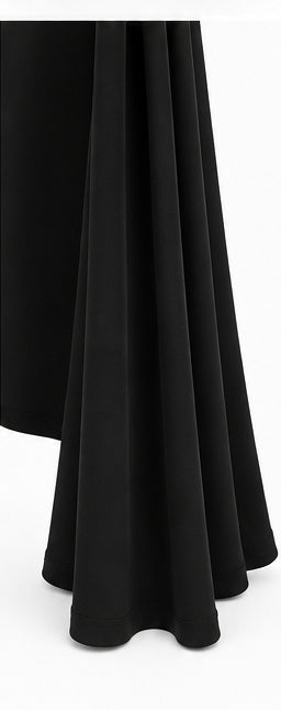 Black Velvet Ruched Halter Neck Mini Dress with Draped Ties