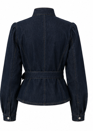 Women’s Dark Denim Asymmetric Jacket with Belt