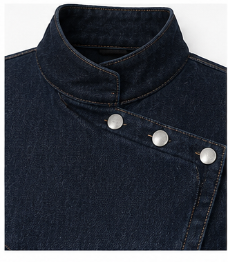 Women’s Dark Denim Asymmetric Jacket with Belt