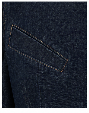 Women’s Dark Denim Asymmetric Jacket with Belt