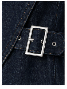 Women’s Dark Denim Asymmetric Jacket with Belt