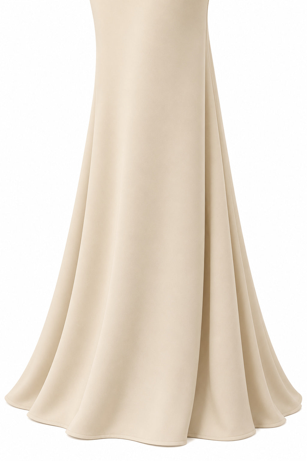 Women's Champagne Beige Mermaid Maxi Dress with Silver Sequin Details and Draped Scarf