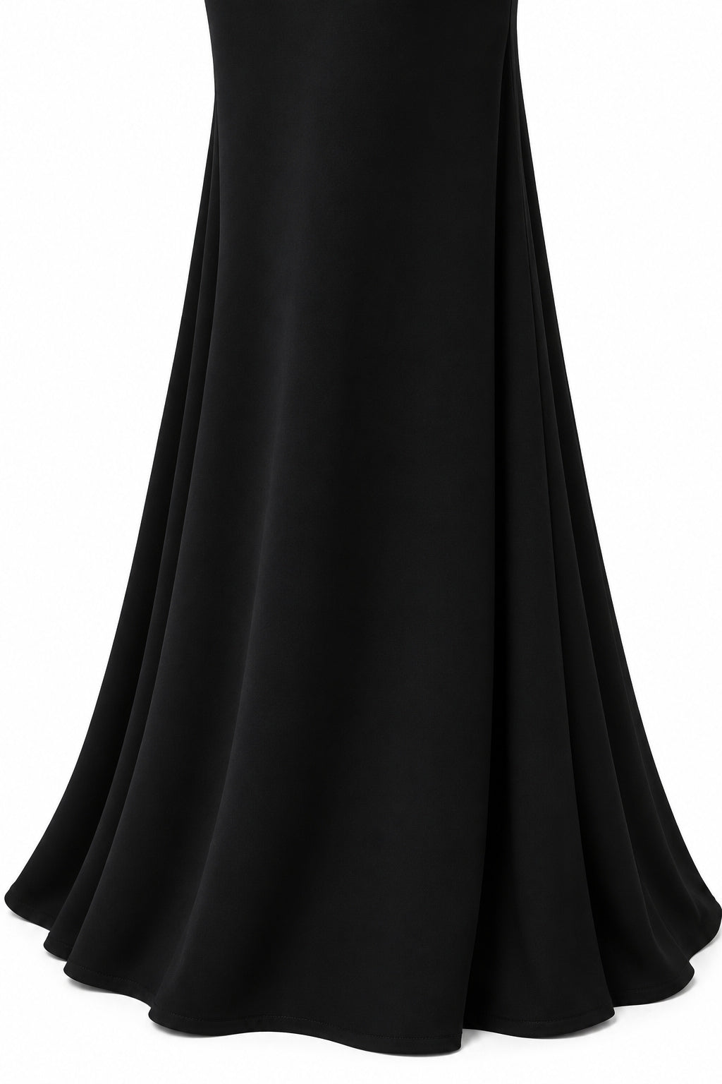 Women's Black Mermaid Maxi Dress with Silver Sequin Details and Draped Scarf