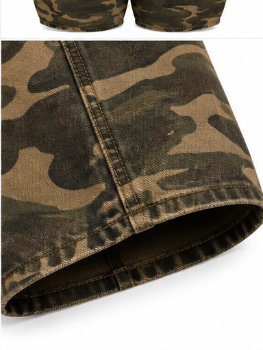 Women’s Camouflage Wide-Leg Cargo Jeans