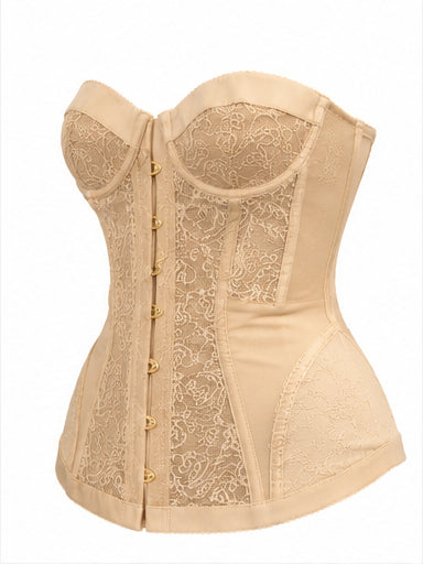 Women’s Beige Lace Corset with Satin Lacing