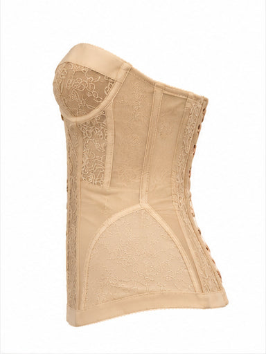 Women’s Beige Lace Corset with Satin Lacing