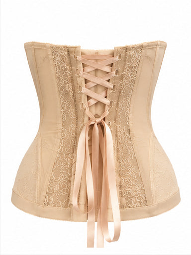 Women’s Beige Lace Corset with Satin Lacing