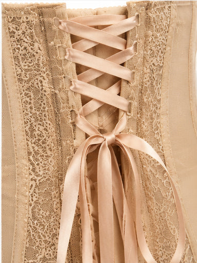 Women’s Beige Lace Corset with Satin Lacing