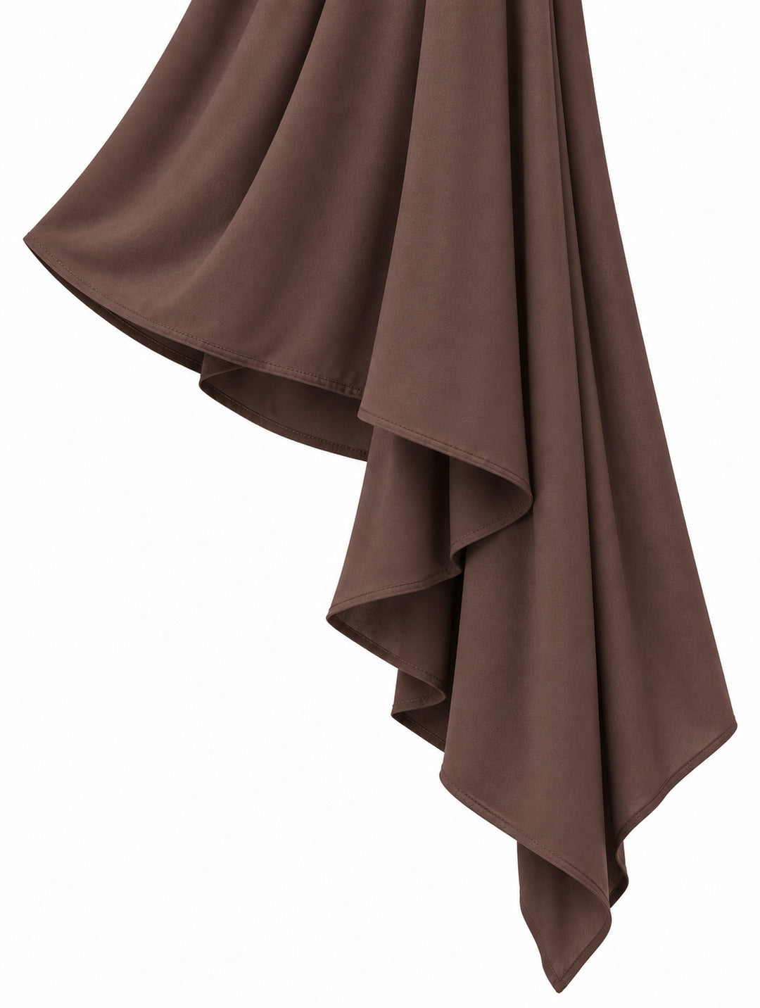 Women's Draped Mini Dress with Waterfall Sleeves – Chocolate Brown