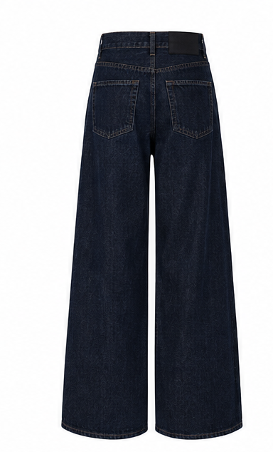 Dark Indigo High-Waisted Wide Leg Jeans