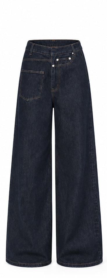 Dark Indigo High-Waisted Wide Leg Jeans