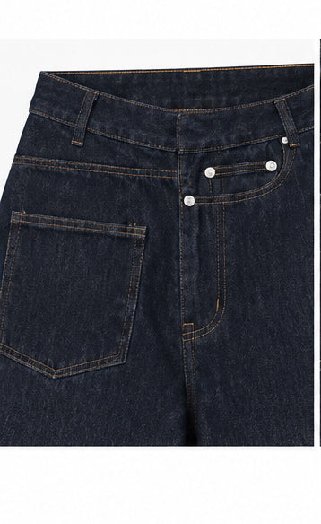 Dark Indigo High-Waisted Wide Leg Jeans