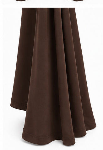 Chocolate Brown Ruched Halter Mini Dress