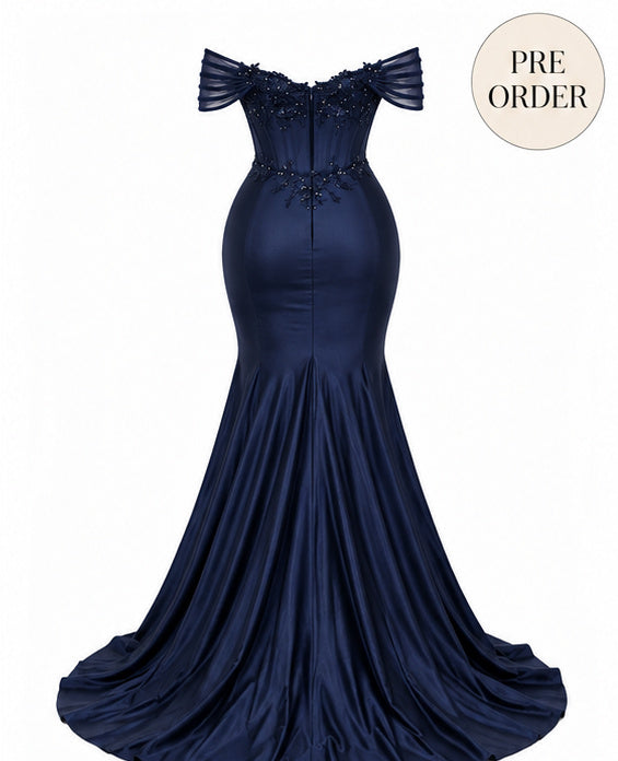 Celestia Navy Evening Dress