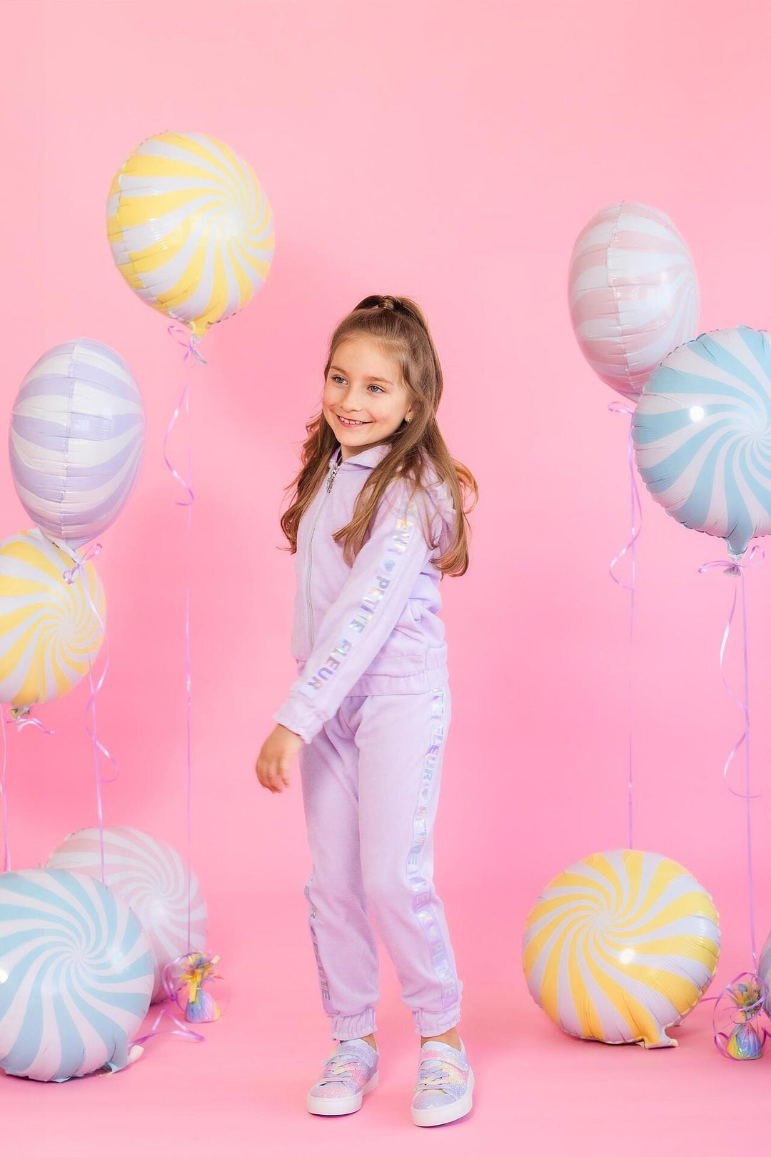 Спортен комплект в лилаво за момиче-0