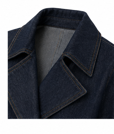 PARIS Belted Denim Trench Coat – Dark Blue