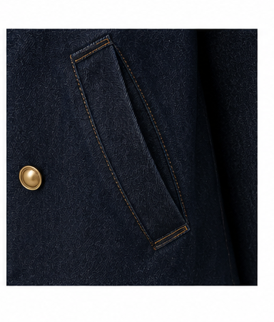 PARIS Belted Denim Trench Coat – Dark Blue